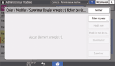 Illustration de l'écran du panneau de commande