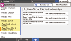 Illustration de l'écran du panneau de commande