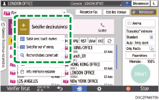 Illustration de l'écran du panneau de commande