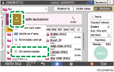 Illustration de l'écran du panneau de commande