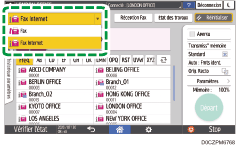 Illustration de l'écran du panneau de commande