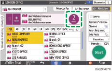 Illustration de l'écran du panneau de commande