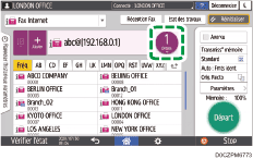 Illustration de l'écran du panneau de commande
