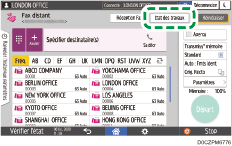 Illustration de l'écran du panneau de commande