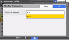 Illustration de l'écran du panneau de commande