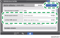 Illustration de l'écran du panneau de commande