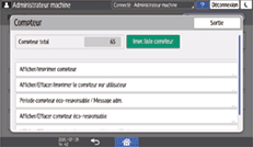 Illustration de l'écran du panneau de commande