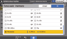 Illustration de l'écran du panneau de commande