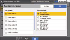 Illustration de l'écran du panneau de commande