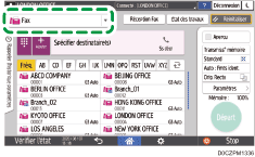 Illustration de l'écran du panneau de commande