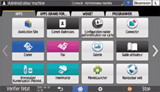 Illustration de l'écran du panneau de commande