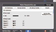 Illustration de l'écran du panneau de commande