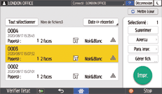 Illustration de l'écran du panneau de commande