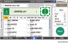 Illustration de l'écran du panneau de commande