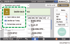 Illustration de l'écran du panneau de commande