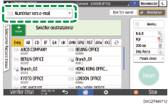 Illustration de l'écran du panneau de commande