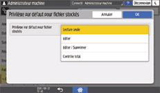 Illustration de l'écran du panneau de commande