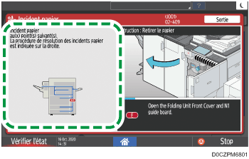 Illustration de l'écran du panneau de commande