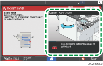 Illustration de l'écran du panneau de commande