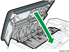Illustrazione ADF con scansione fronte-retro a passata singola.