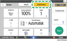 Illustrasjon av betjeningspanelet