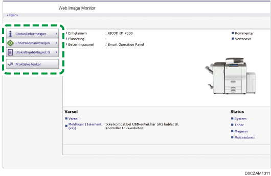 Skjermillustrasjon for nettleser