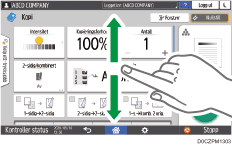 Illustrasjon av betjeningspanelet