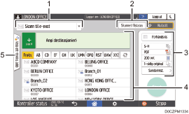 Illustrasjon av betjeningspanelet med nummererte bildetekster