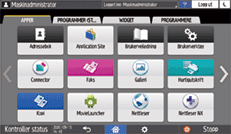 Illustrasjon av betjeningspanelet