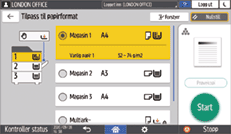 Illustrasjon av betjeningspanelet