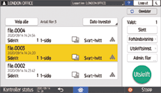 Illustrasjon av betjeningspanelet