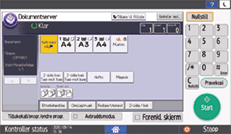 Illustrasjon av betjeningspanelet