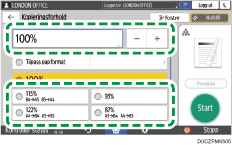 Illustrasjon av betjeningspanelet