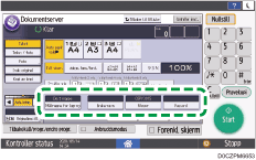 Illustrasjon av betjeningspanelet