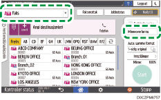 Illustrasjon av betjeningspanelet