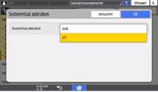 Afbeelding van bedieningspaneel
