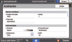 Afbeelding van bedieningspaneel