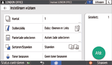 Afbeelding van bedieningspaneel