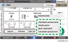 ilustracja ekranu panela operacyjnego