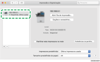 Ilustração do ecrã do driver