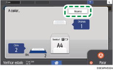 Ilustração do ecrã do painel de operação