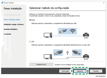Ilustração do programa de instalação de drivers