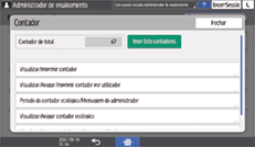 Ilustração do ecrã do painel de operação