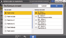 Ilustração do ecrã do painel de operação