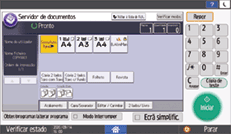 Ilustração do ecrã do painel de operação