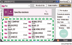 Ilustração do ecrã do painel de operação