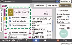 Ilustração do ecrã do painel de operação