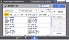 Ilustração do ecrã do painel de operação
