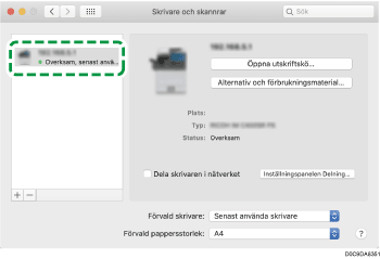Bild på drivrutinens skärmbild