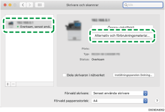 Bild på drivrutinens skärmbild